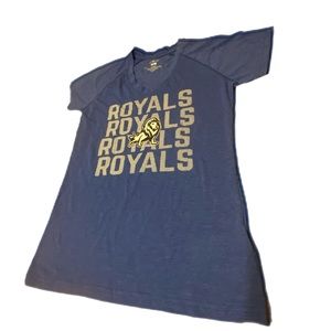 Pel Athletic Ladies blue v neck Tshirt, size S short sleeve,